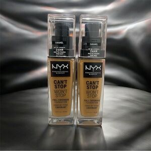 Lot Of 2~ NYX FULL COVERAGE Foundation - CSWSF15 CARAMEL Matte Finish NEW!!!